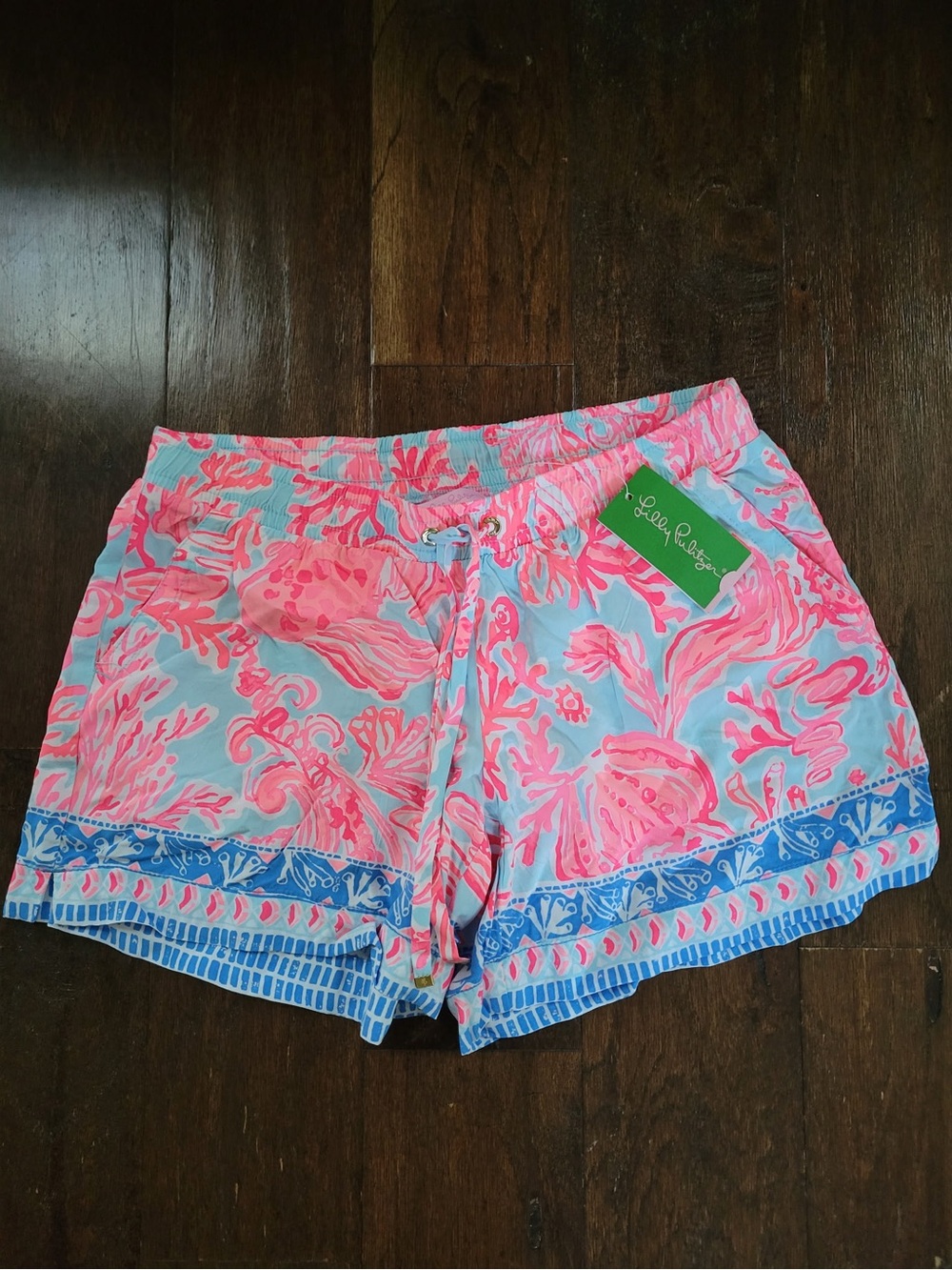 Lilly Pulitzer Katia Shorts Shell We Dance Engineered Seasalt Blue Size S-NWT - Picture 2 of 7